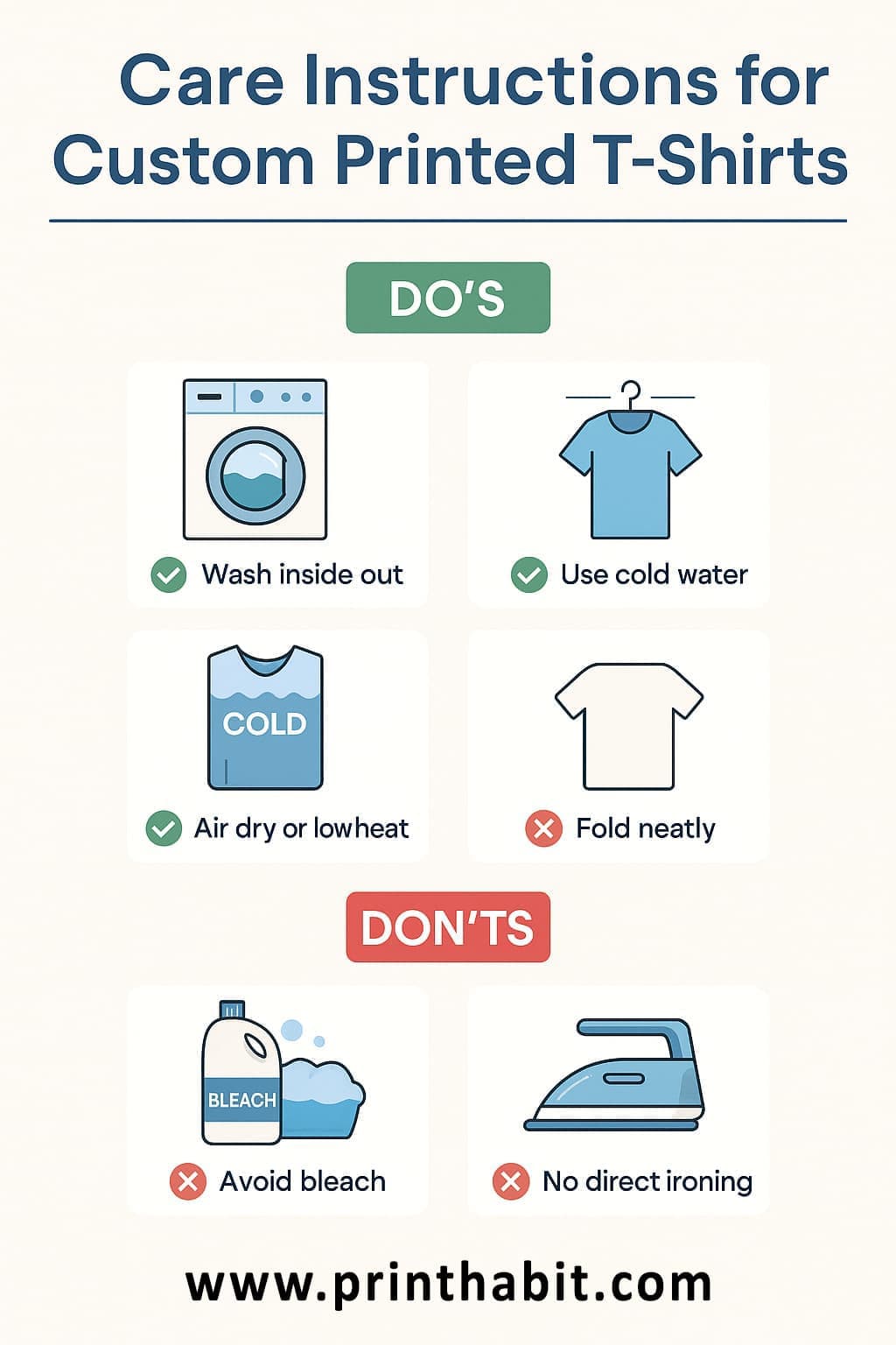 how to care for custom printed t shirts
