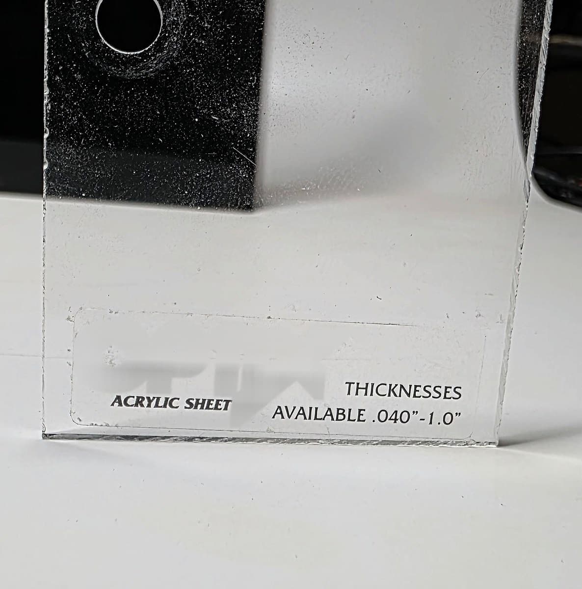 Optix clear acrylic sample square