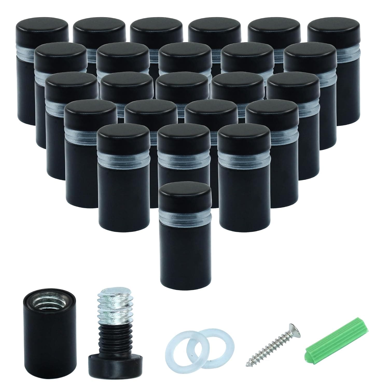 Black sign standoffs — ½″ × ¾″