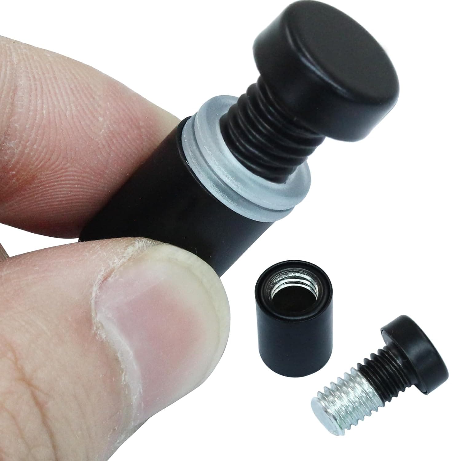 Black sign standoffs — ½″ × ¾″