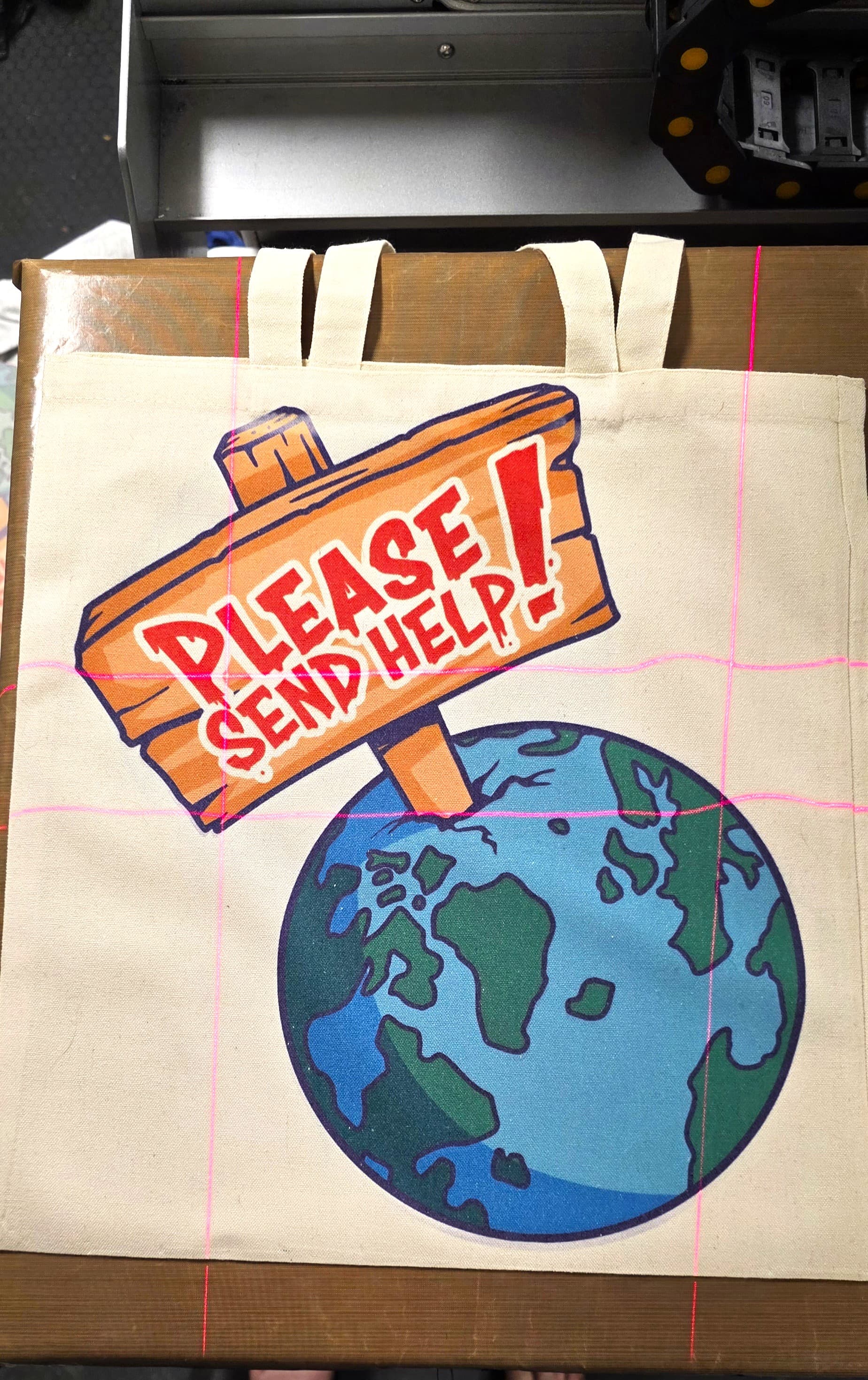 Natural canvas tote bag with a full-color sublimated design — Print Habit, Coatesville PA