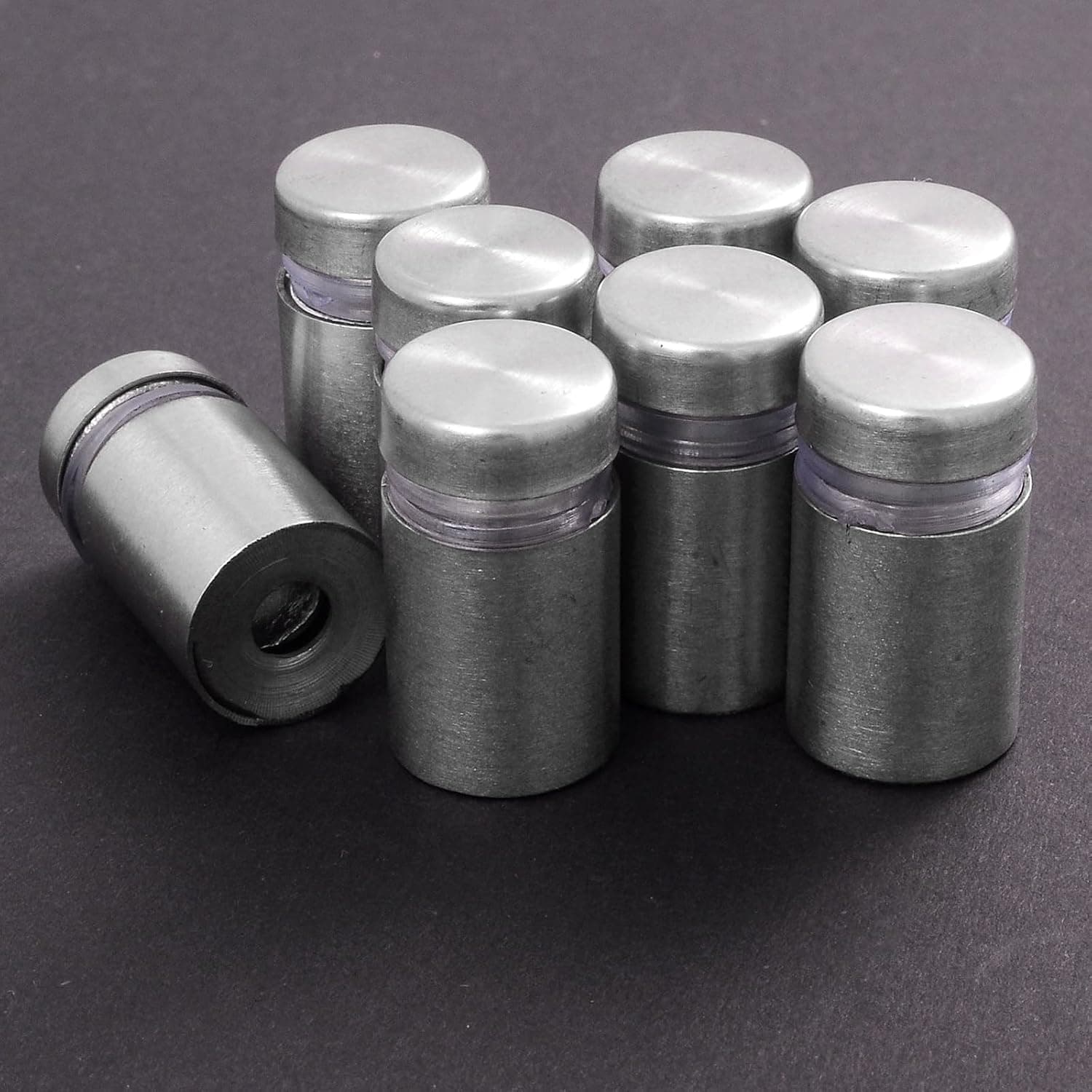 Silver sign standoffs — ½″ × ¾″