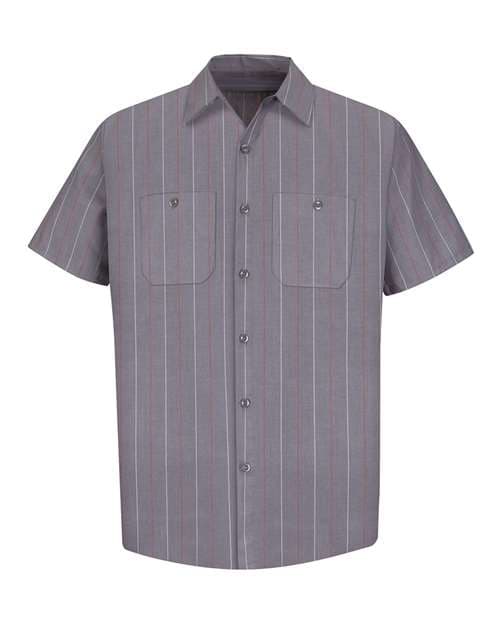 Charcoal/ Red/ White Stripe