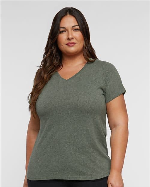 Women's Curvy Collection Fine Jersey V-Neck Tee