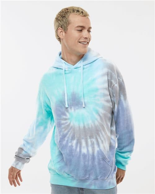 Unisex Tie-Dyed Cloud Inside-Out Fleece Hooded Sweatshirt