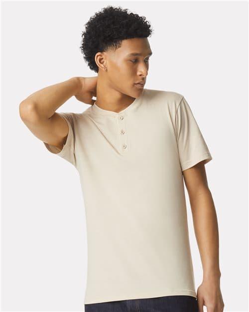 Unisex CVC Henley Tee