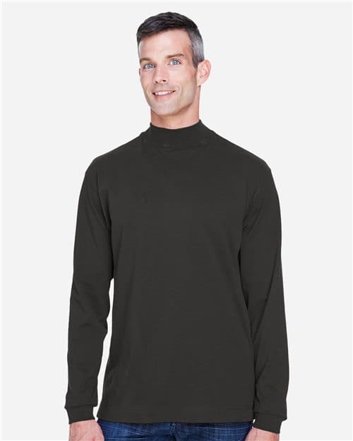 Unisex Sueded Jersey Mock Neck T-Shirt