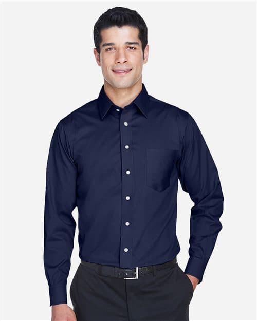 Men's Tall Crown Collection® Solid Stretch Twill Woven Dress Shirt