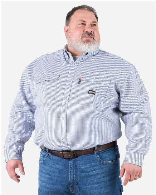 Men's Tall Flame-Resistant Down Plaid Work Shirt