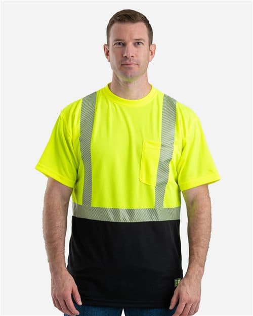 Men's Hi-Vis Class 2 Color Blocked Pocket T-Shirt