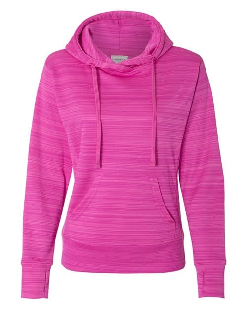Women's Odyssey Striped Performance Fleece Lapover Hooded Sweatshirt