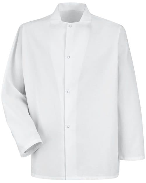 Men's Gripper-Front Short Butcher Coat