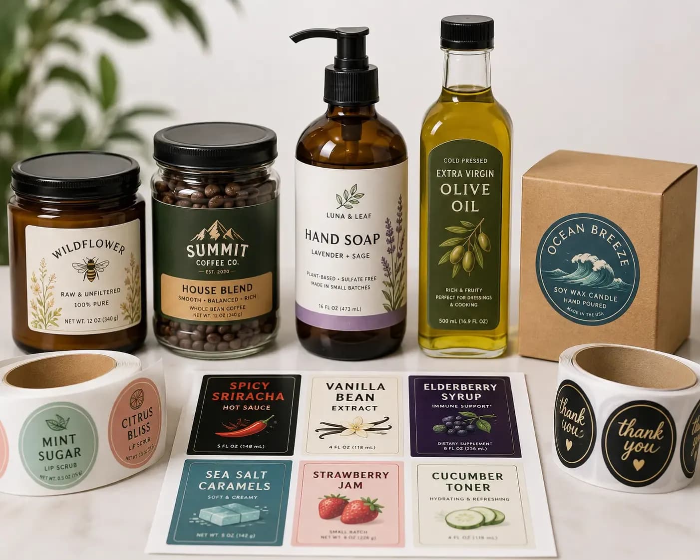 Custom printed product labels