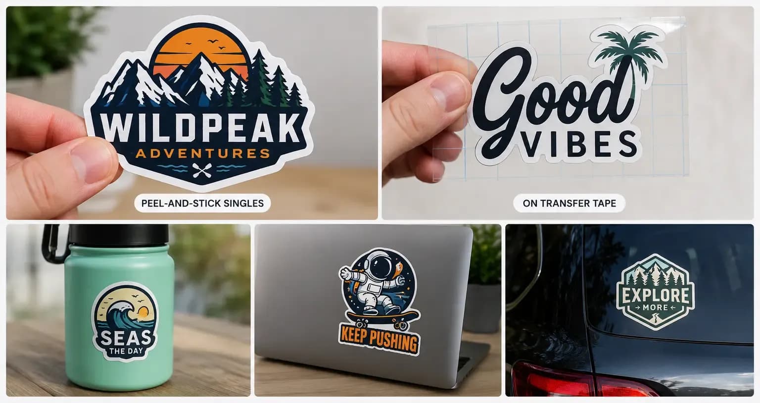 Laminated waterproof die-cut stickers