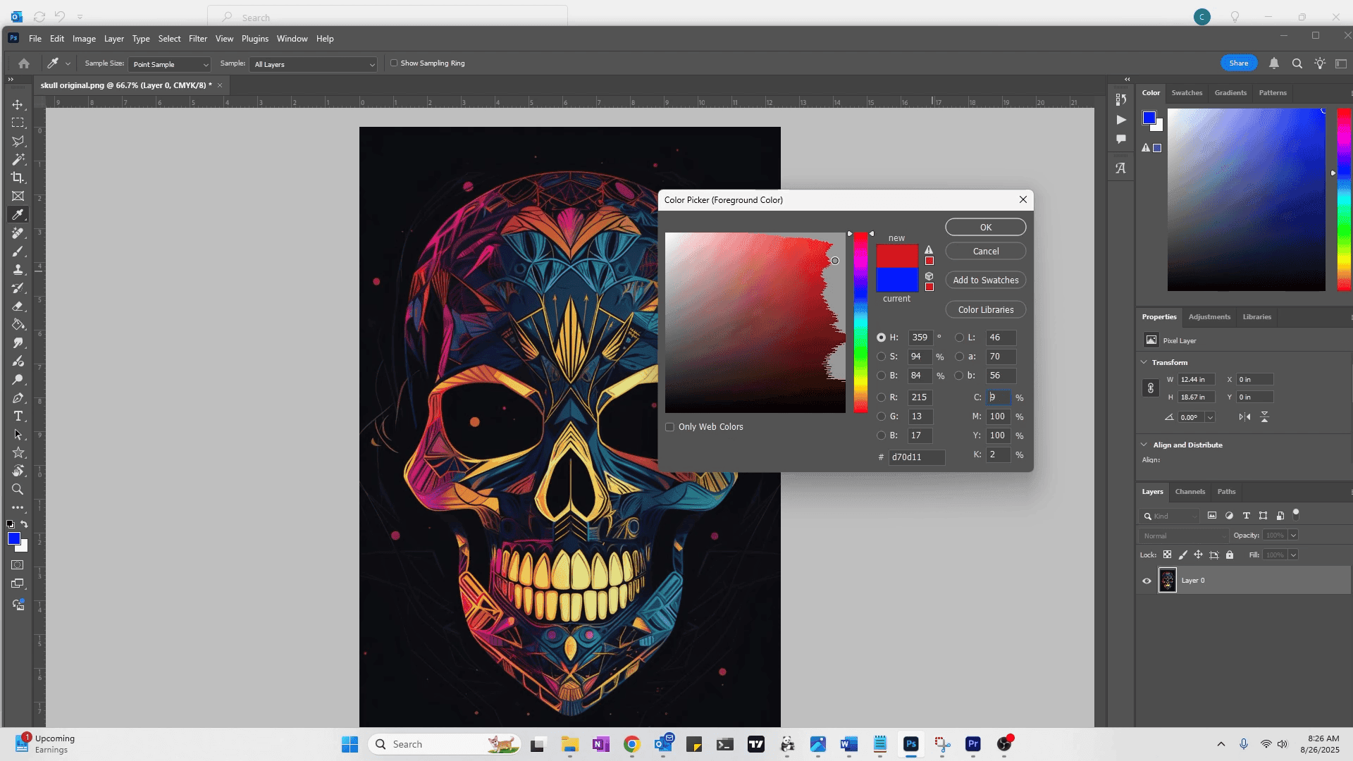 out of gamut color picker
