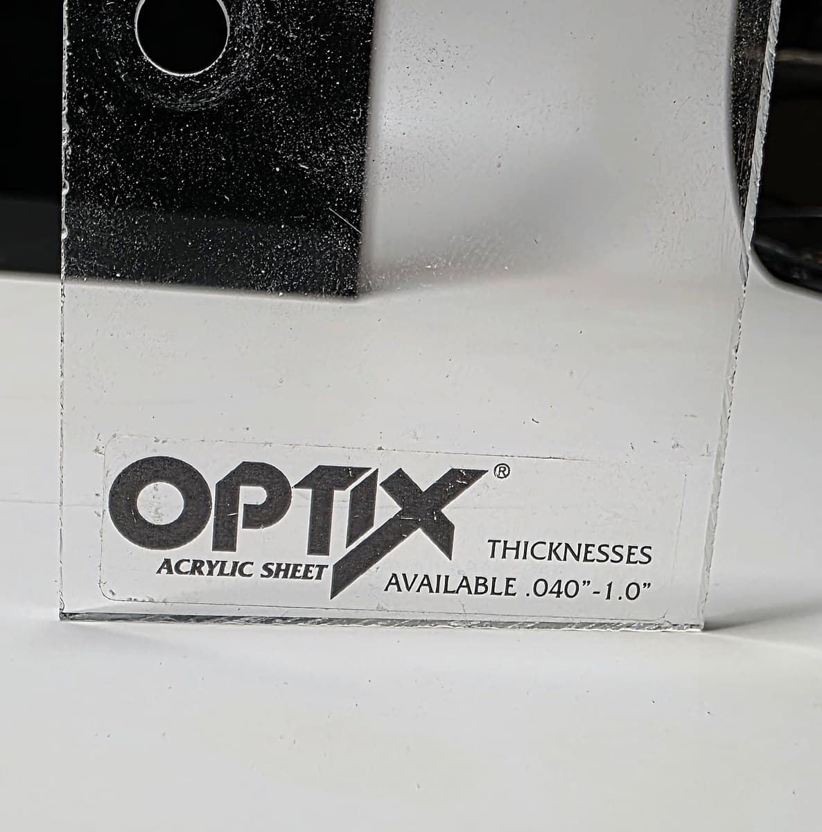 Optix clear acrylic sample square