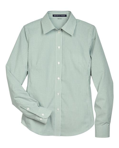 Women's Crown Collection® Banker Stripe Woven Dress Shirt