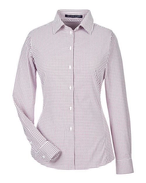 Women's CrownLux Performance® Micro Windowpane Woven Dress Shirt