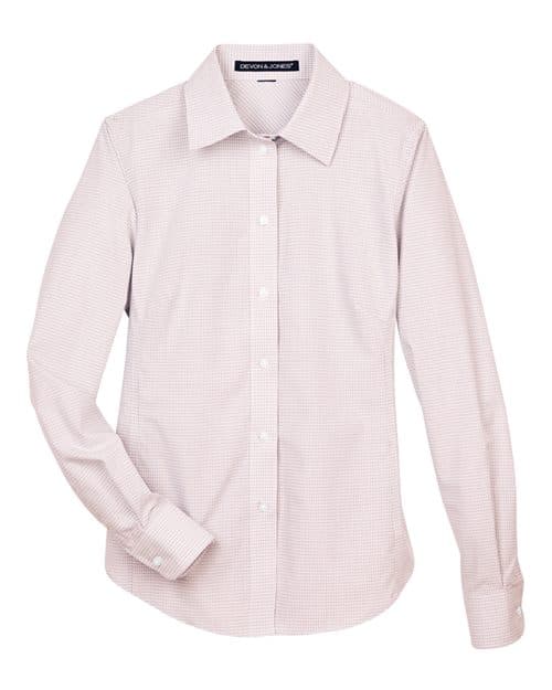 Women's Crown Collection® Micro Tattersall Woven Dress Shirt