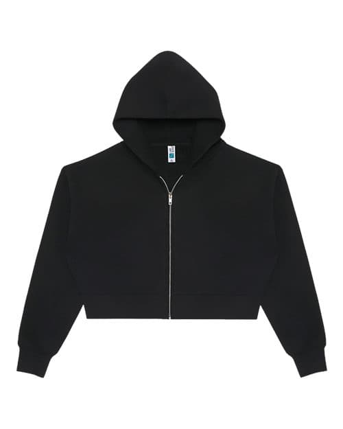 Women's Relaxed Cropped Full-Zip Hoodie Sweatshirt