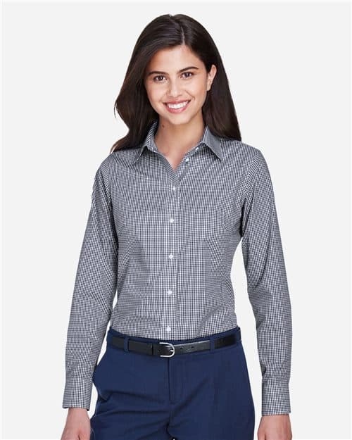 Women's Crown Collection® Gingham Check Woven Dress Shirt