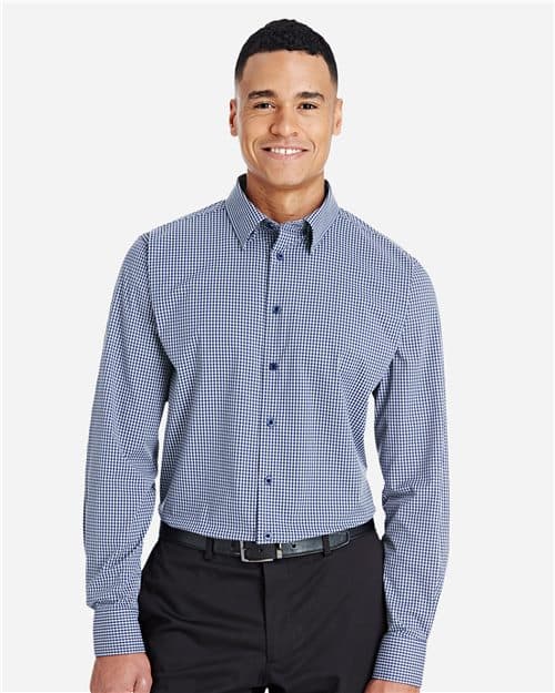 Men's CrownLux Performance® Tonal Mini Check Woven Dress Shirt