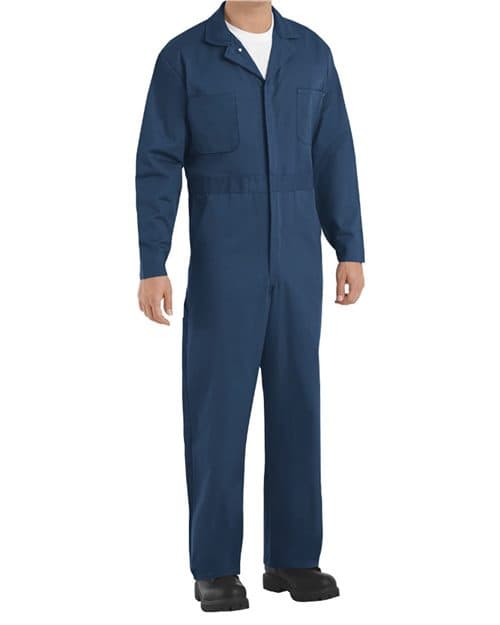 Men's Extended Sizes Button-Front Cotton Coveral