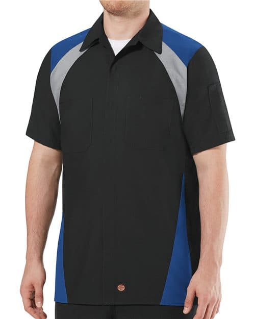 Men's Tri-Color Short Sleeve Shop Shirt