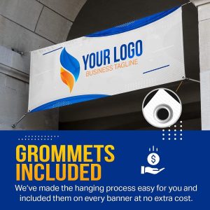 Custom Banners image showing a banner hung across archway