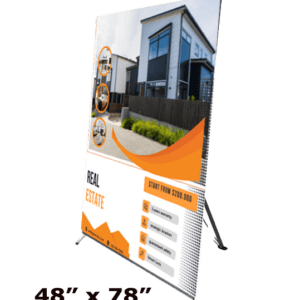 Large X banner stand 48 x 78 with custom banner display