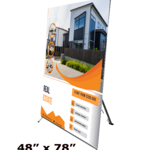 Large X banner stand 48 x 78 with custom banner display
