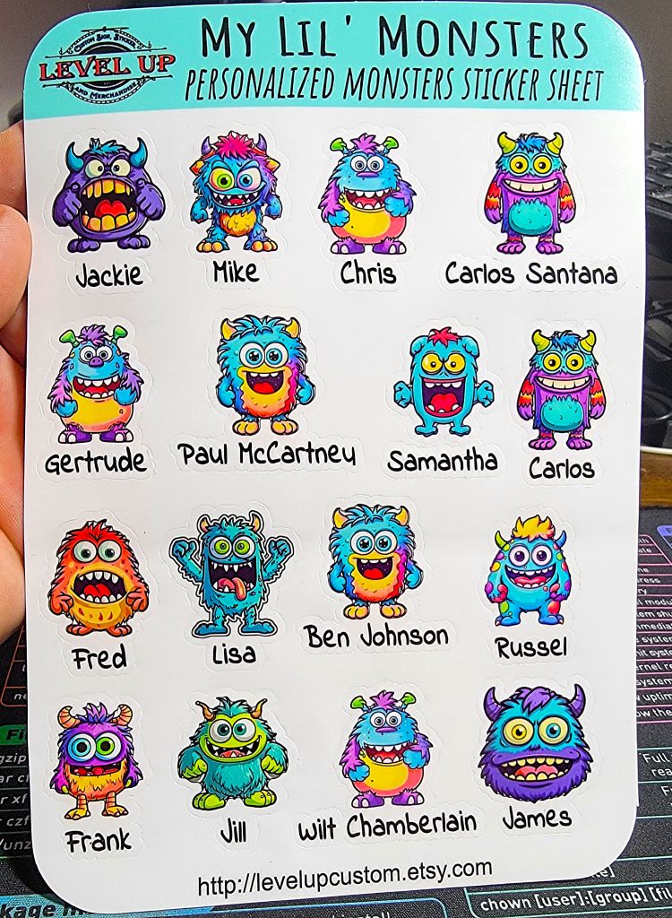 image of custom sticker sheets for schools and small business