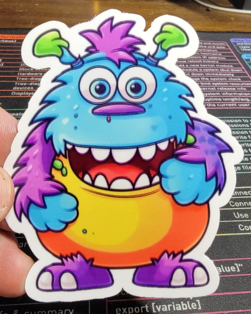 image of a custom monster sticker by print habit