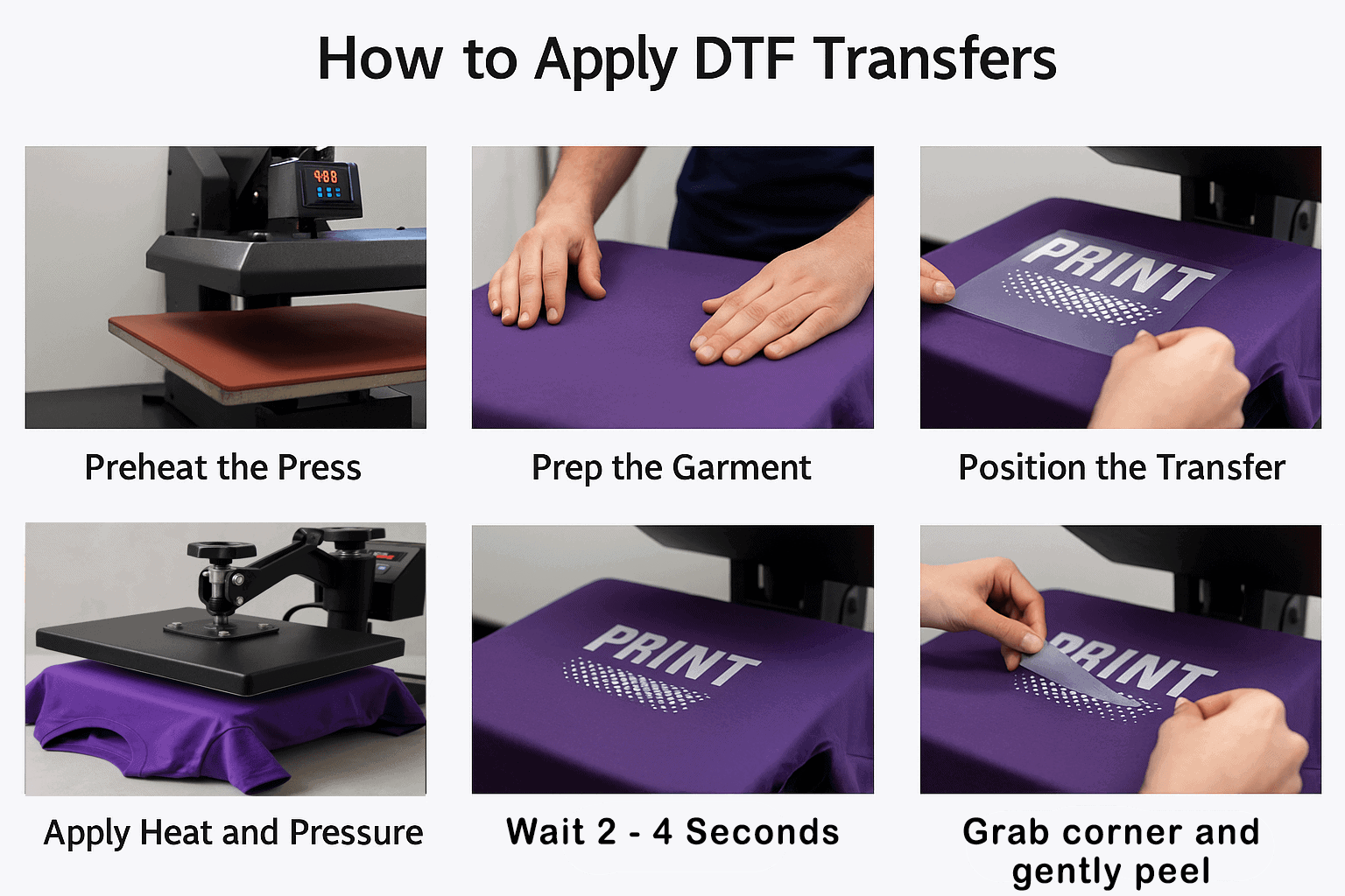 Custom DTF Transfers By Size Being Pressed