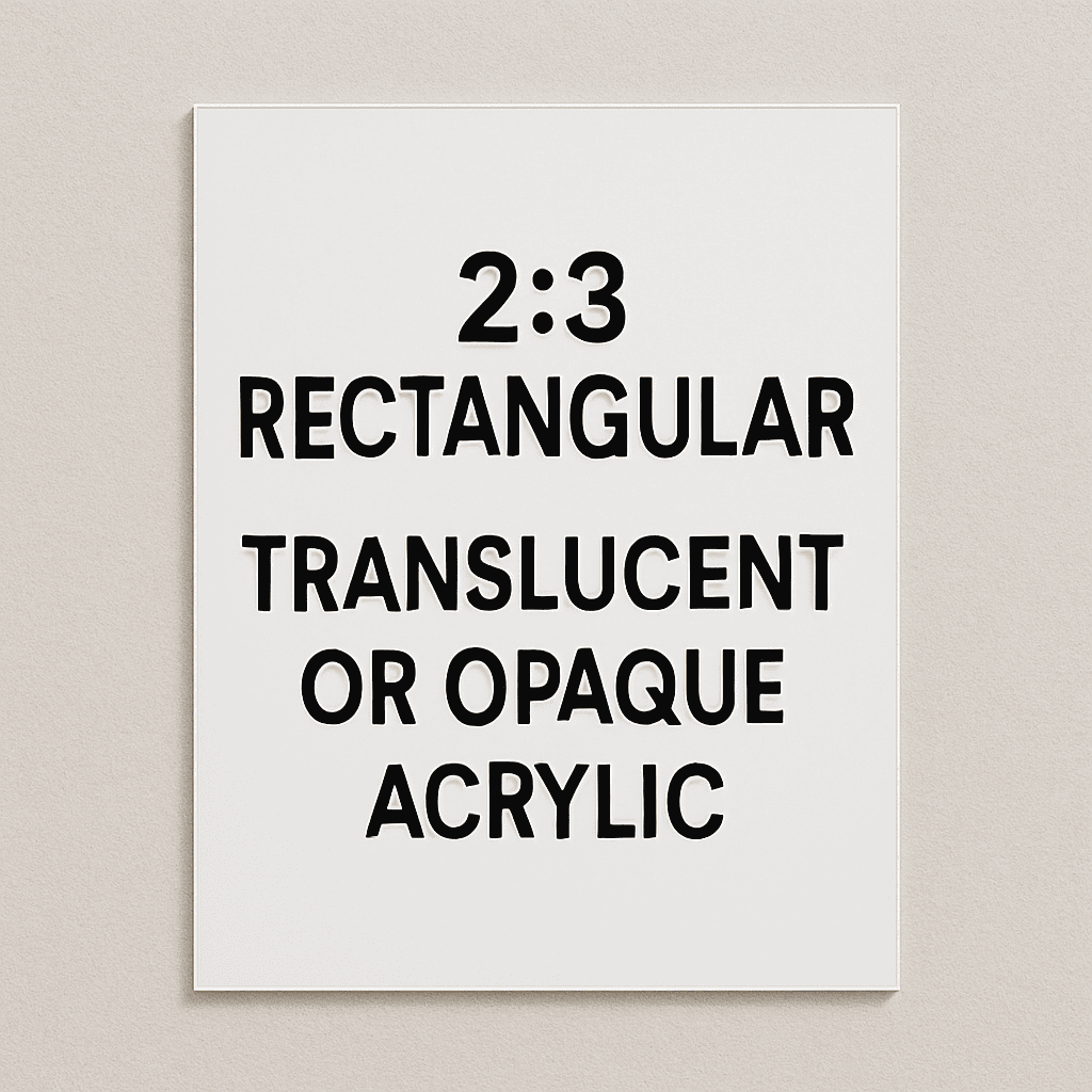rectangular 2:3 custom acrylic signs