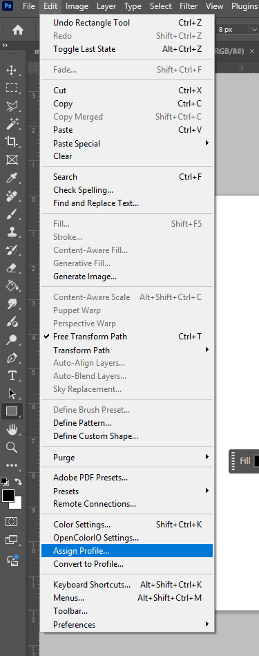 picture showing how to assign ICC profile to solve custom dtf printing problems