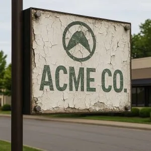 old peeling sign that needs sign repair service